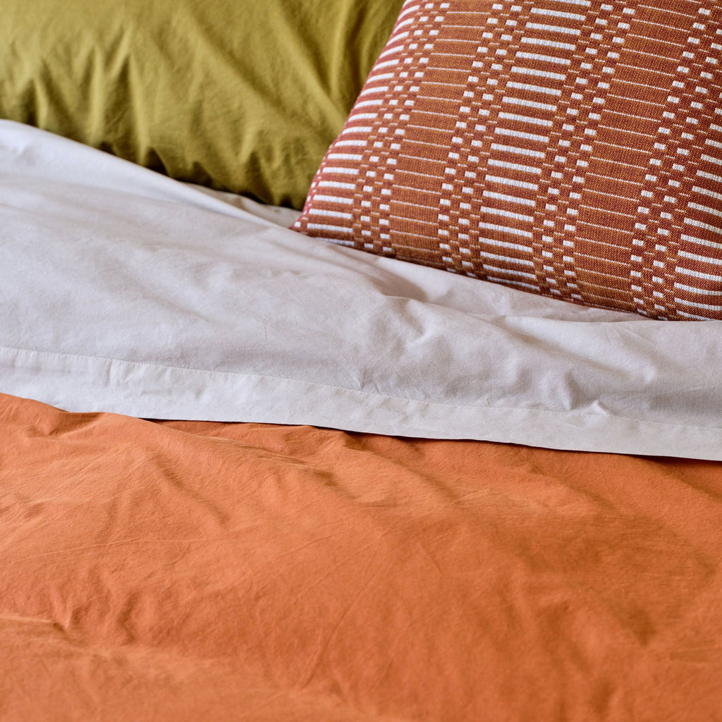 Percale Cotton Pillowcase in Citrine Green (Set of 2)